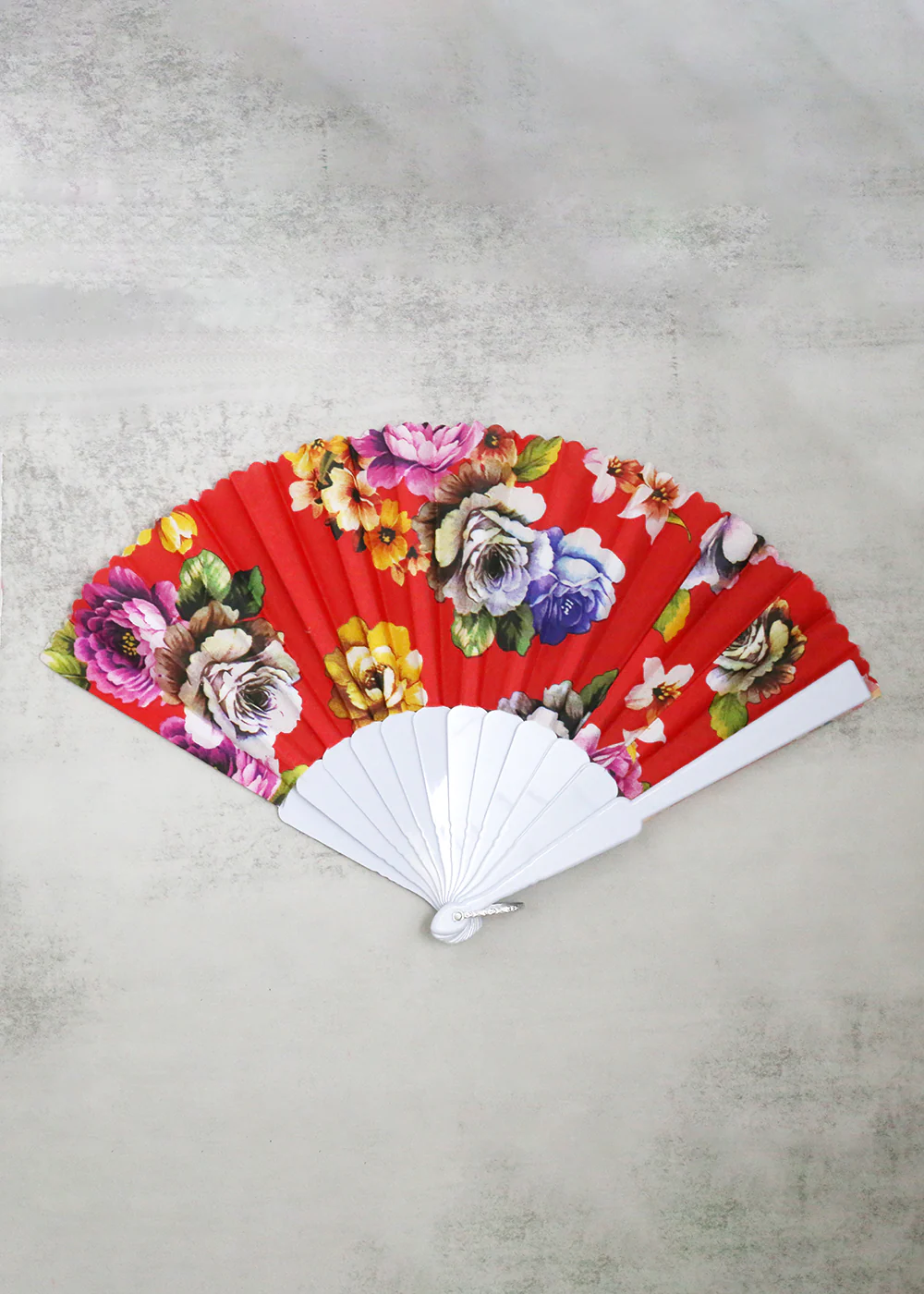 Vibrant Floral Handheld Folding Fan - Mrs Treak