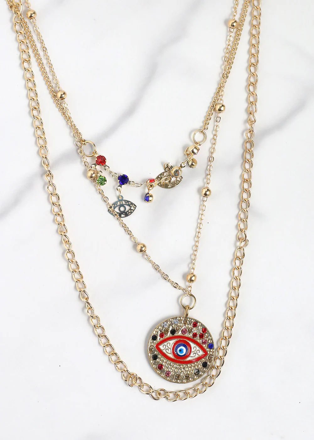 Evil Eye 3-Layered Necklace - Mrs Treak