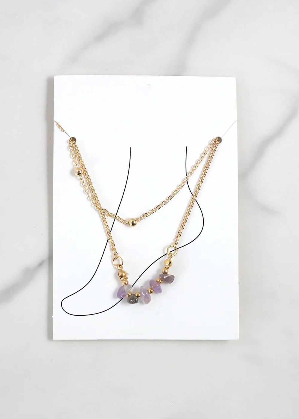 Gemstone Layered Anklet - Mrs Treak