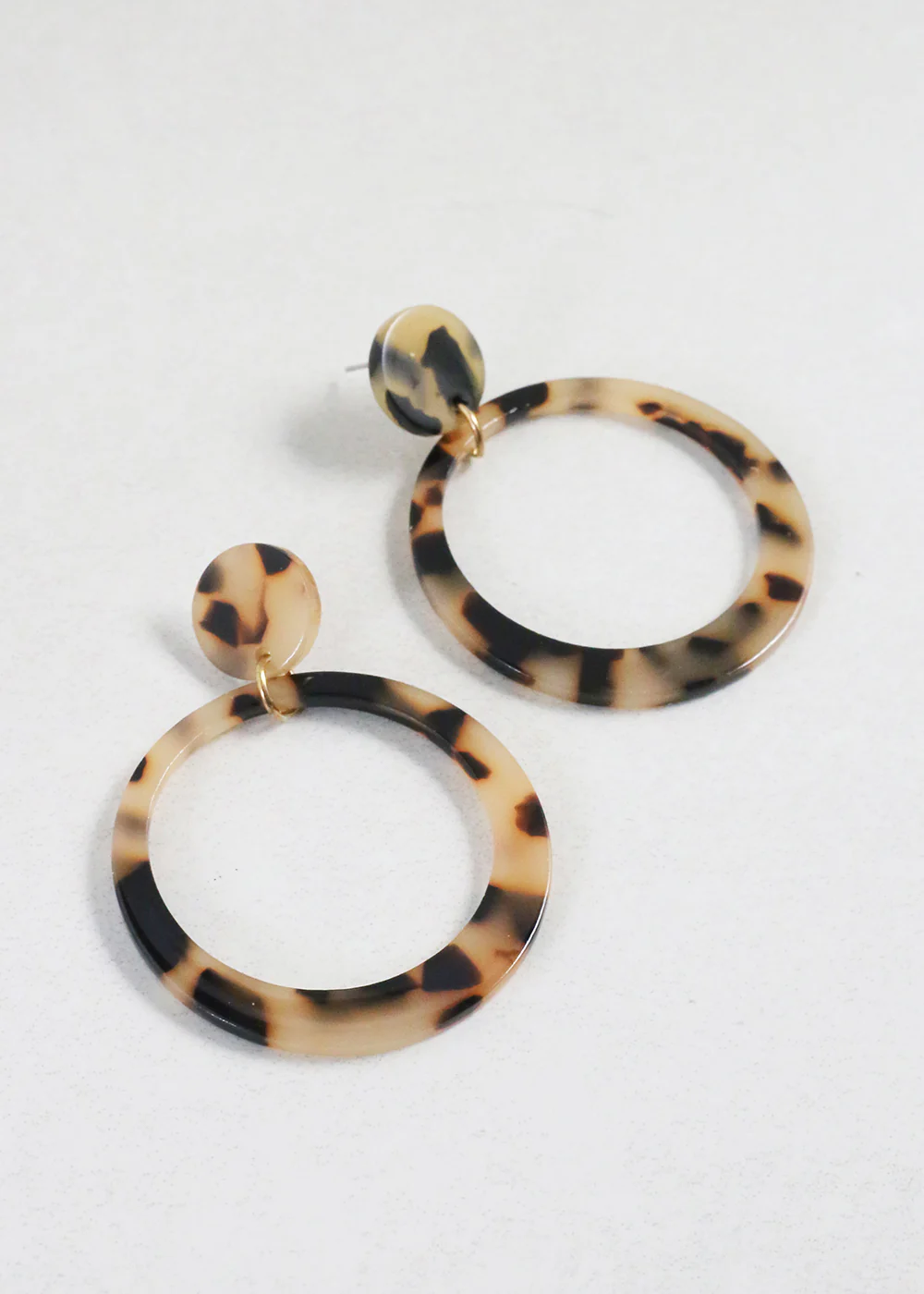 Trendy Marbled Resin Hoop Earrings - Mrs Treak