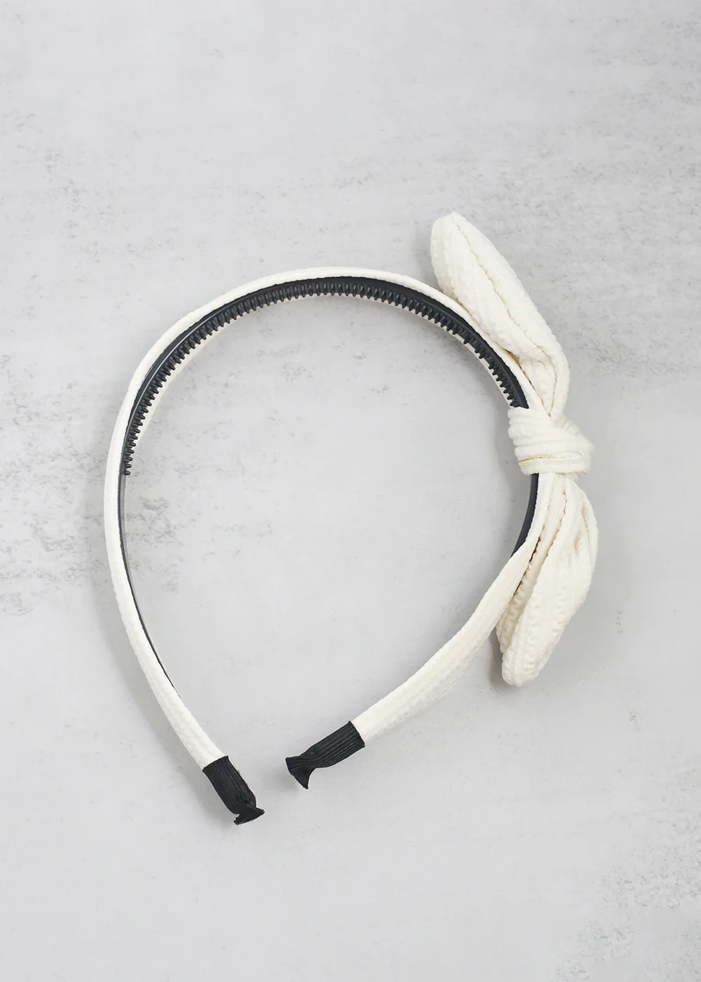 Textured Fabric Knotted Bow Headband - Mrs Treak