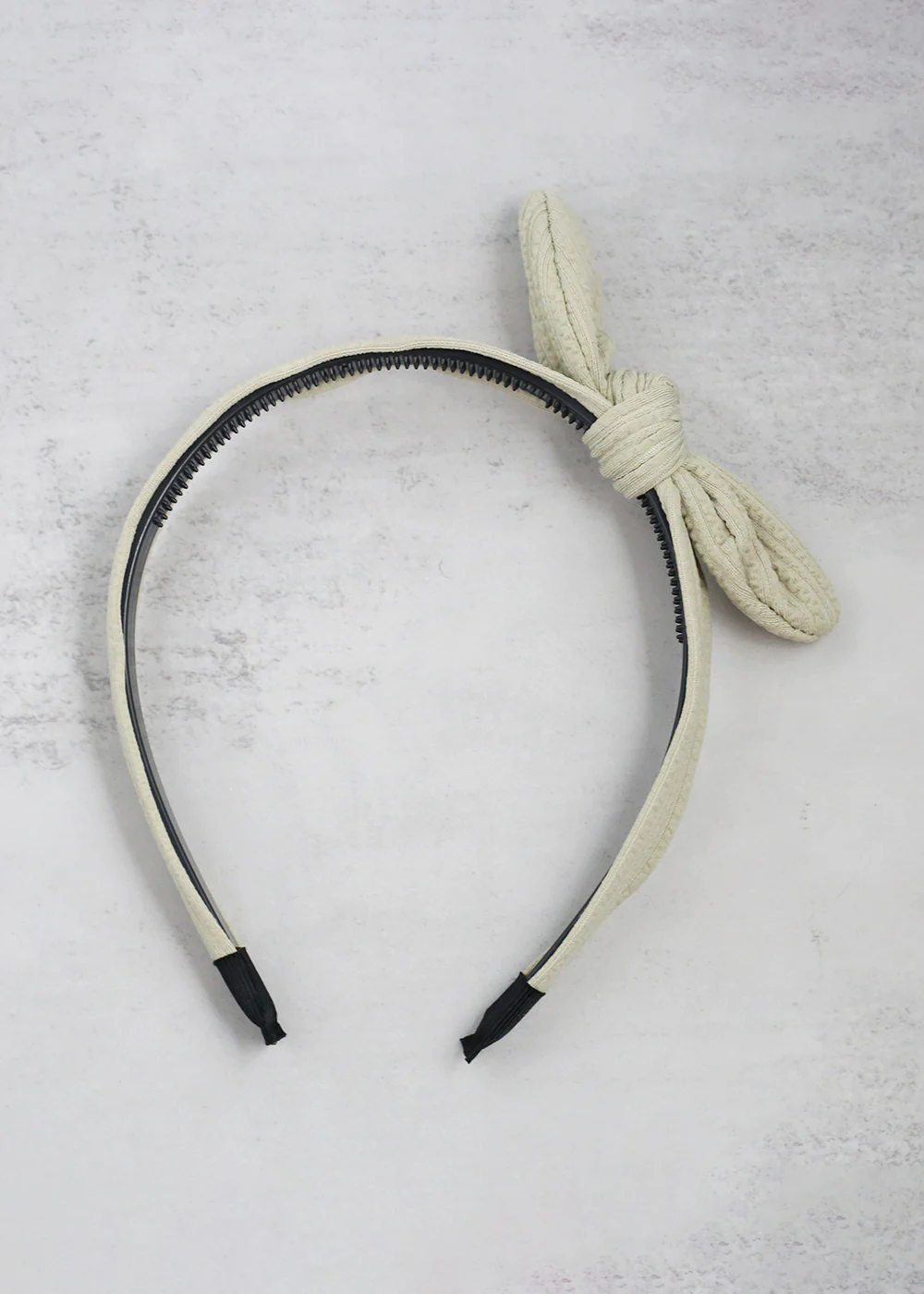 Textured Fabric Knotted Bow Headband - Mrs Treak