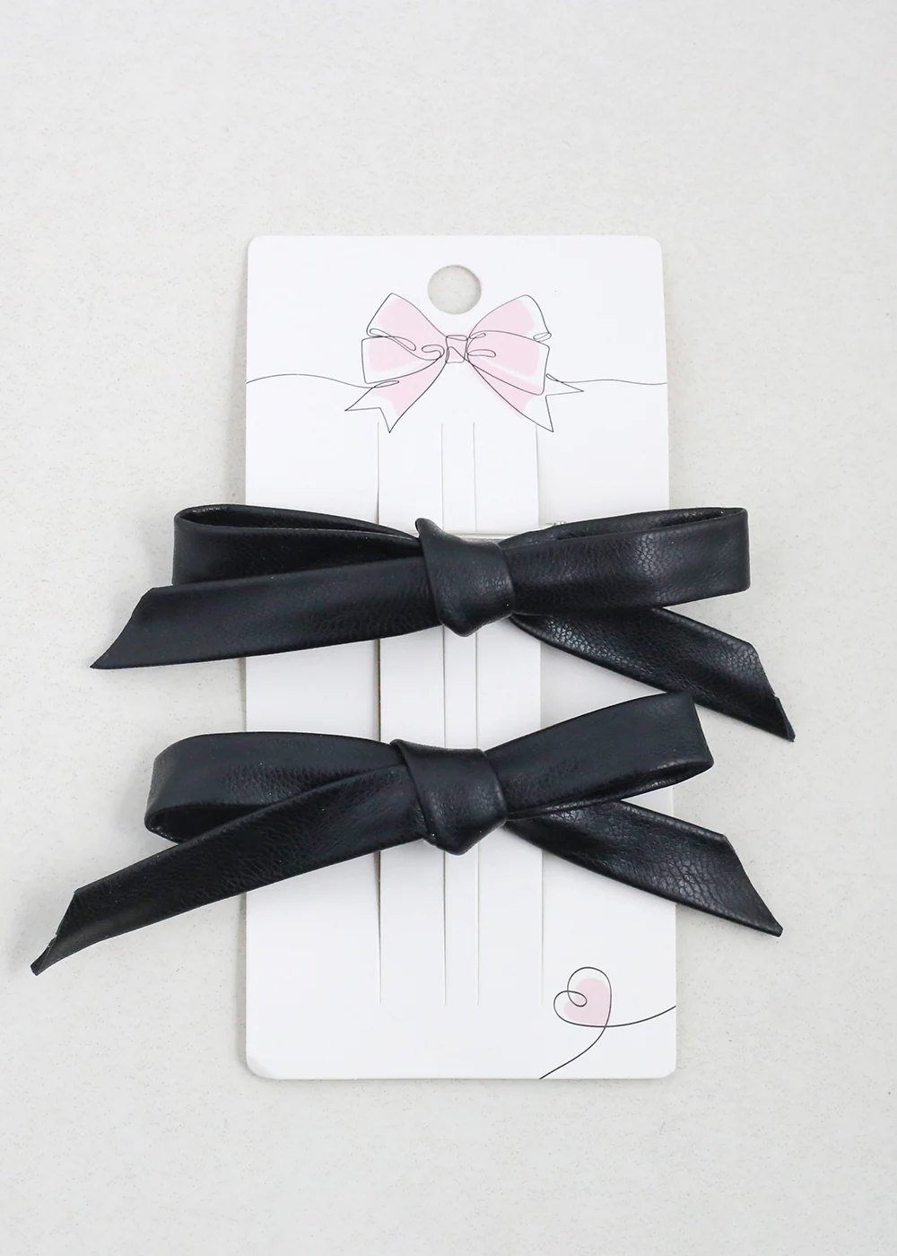 2 PC Chic Faux Leather Bow Hairclip - Mrs Treak
