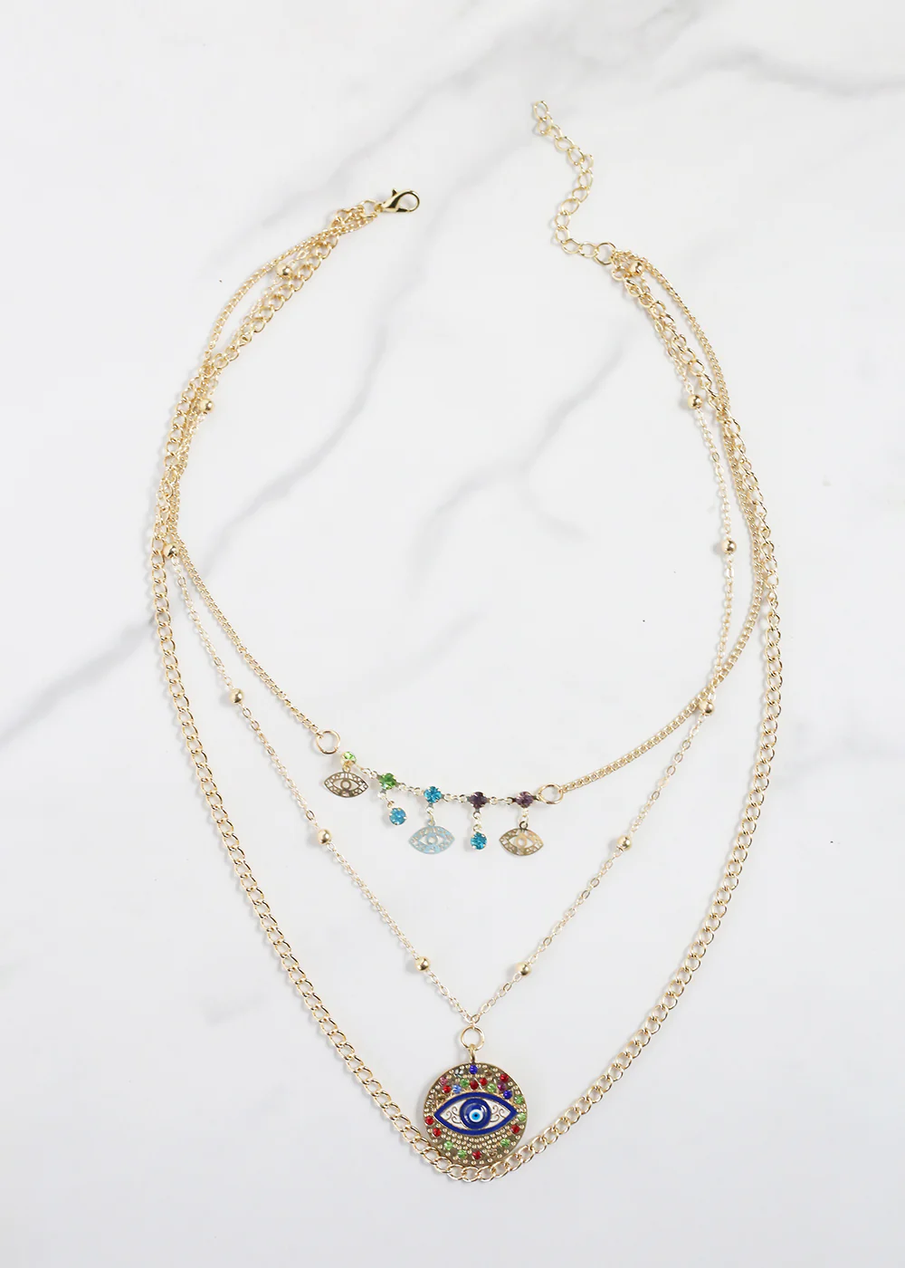 Evil Eye 3-Layered Necklace - Mrs Treak