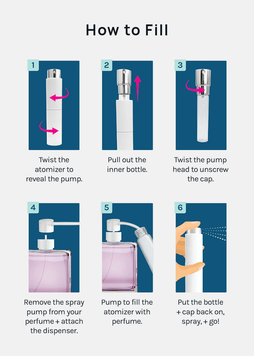 Miss A Twist + Spray Refillable Perfume Atomizer - Mrs Treak