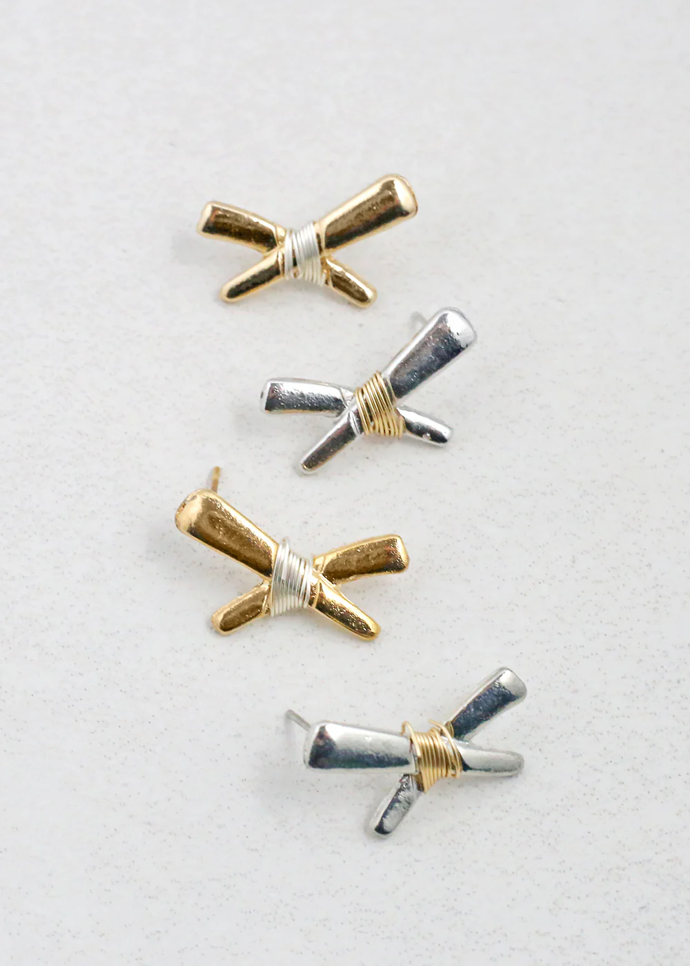 Wire Wrapped Hex Stud Earrings - Mrs Treak