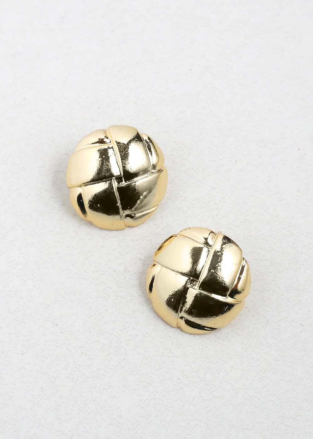 Classic Quilted Button Earrings - Mrs Treak