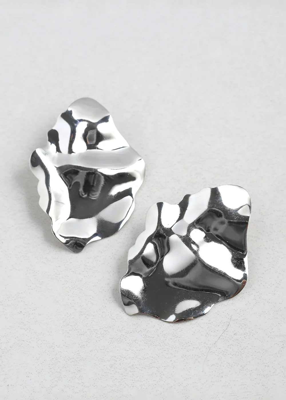 Modern Hammered Metal Statement Earrings - Mrs Treak