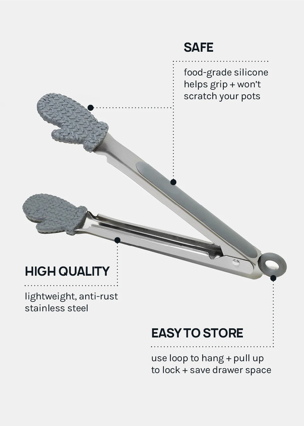 Holiday Mitten Silicone Tongs - Mrs Treak