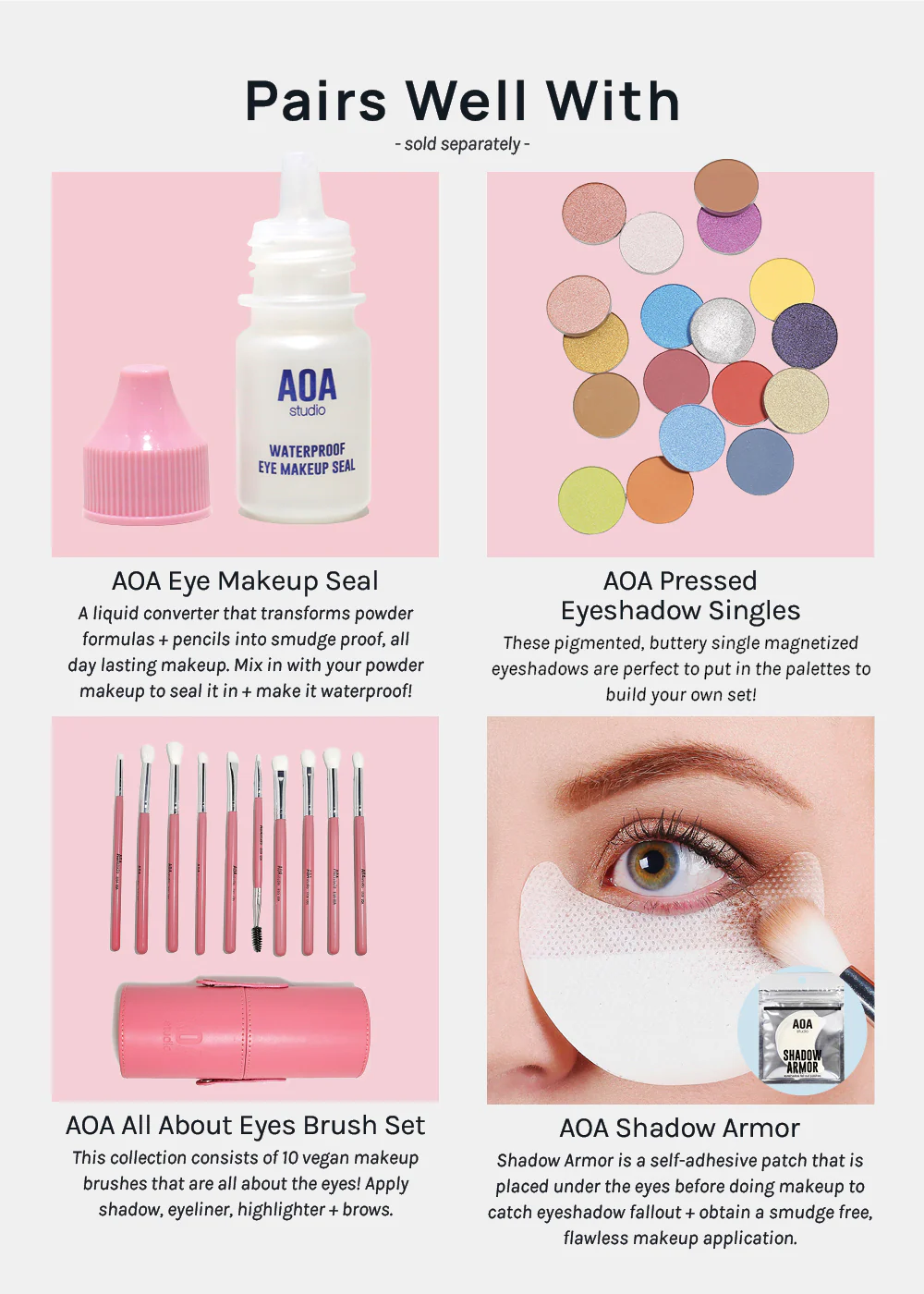 AOA Pro Magnetic Eyeshadow Palette - Pink Swirly Small - Mrs Treak