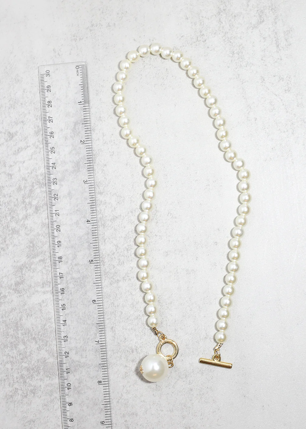 Elegant Pearl Toggle Necklace + Earring Set - Mrs Treak