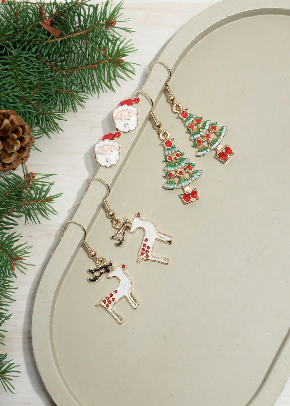 Miss A Christmas Earrings - Christmas Tree - Mrs Treak