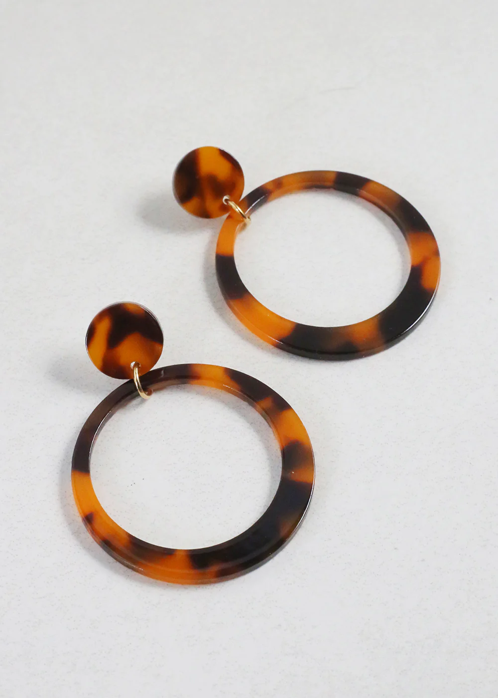Trendy Marbled Resin Hoop Earrings - Mrs Treak