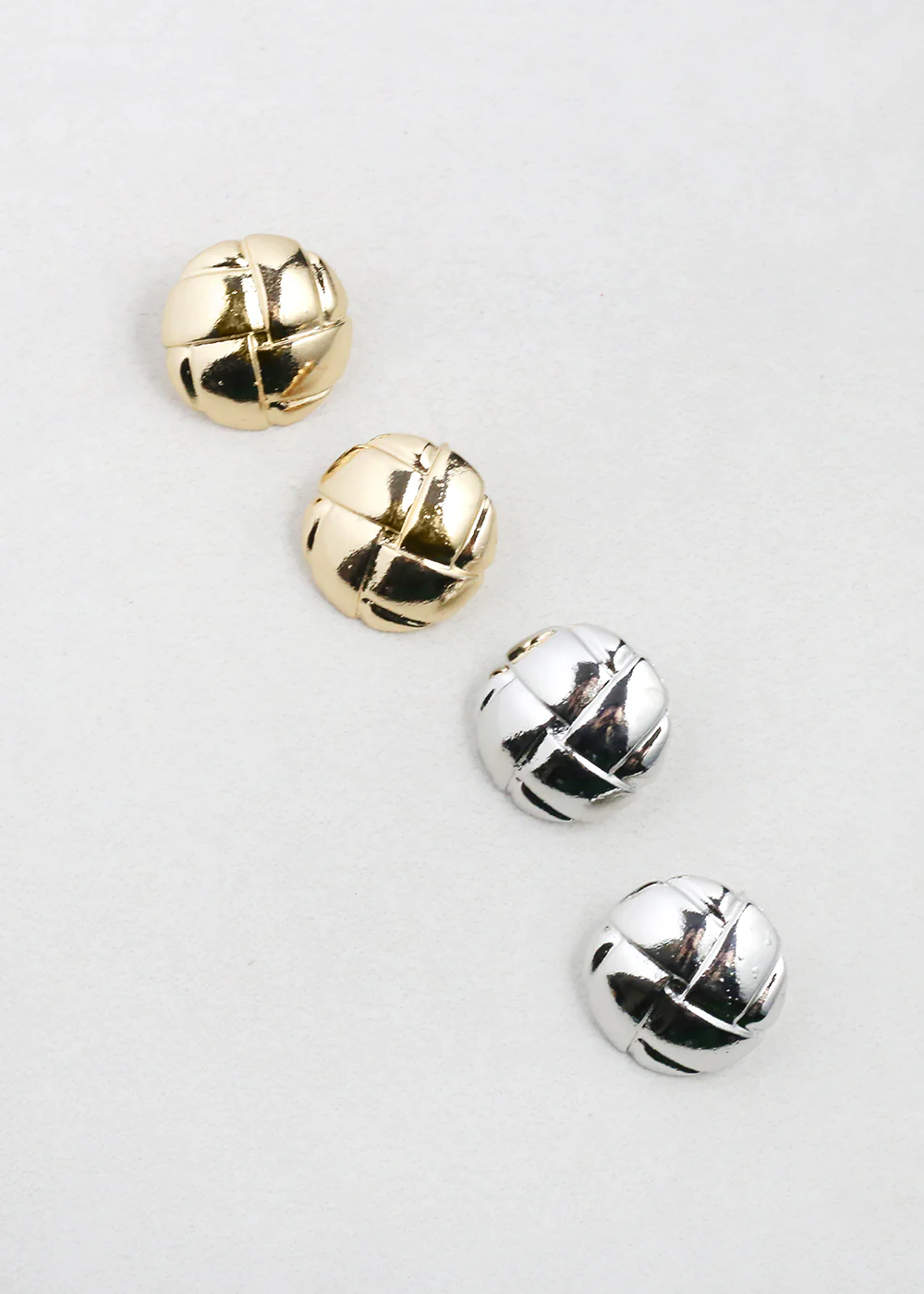 Classic Quilted Button Earrings - Mrs Treak