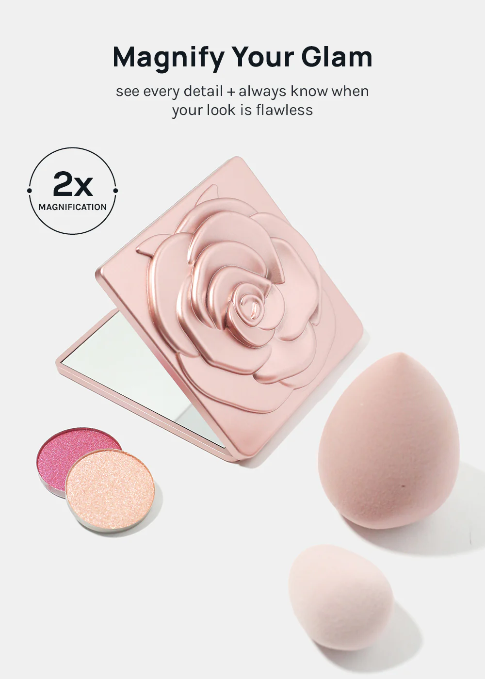 AOA Paw Paw Magnifying Double-Sided Compact Mirror - Rose - Mrs Treak