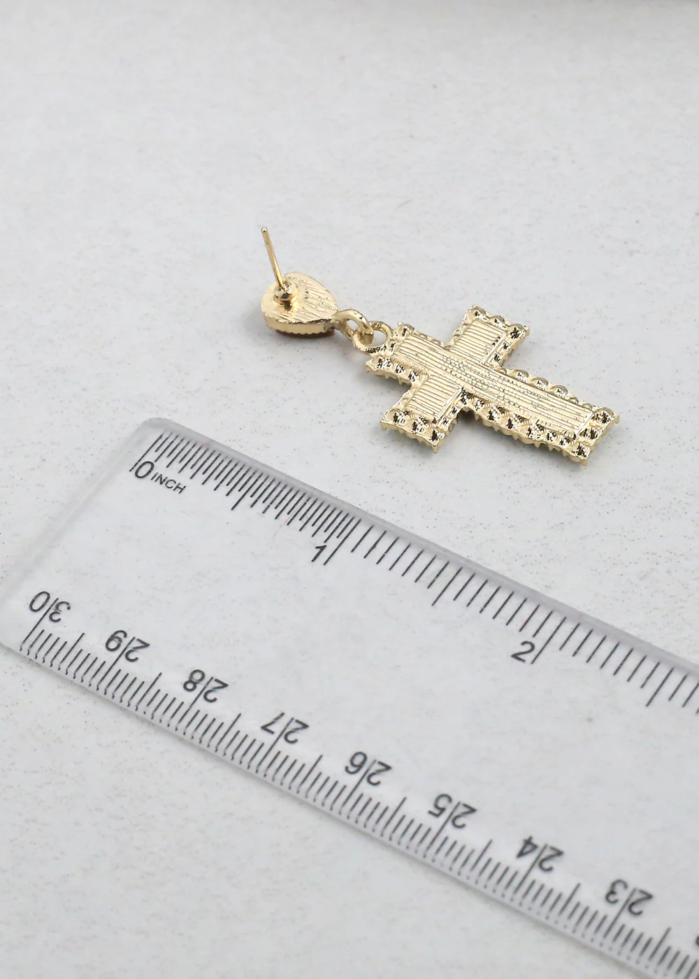 Elegant Marble Cross Drop Earrings - Mrs Treak