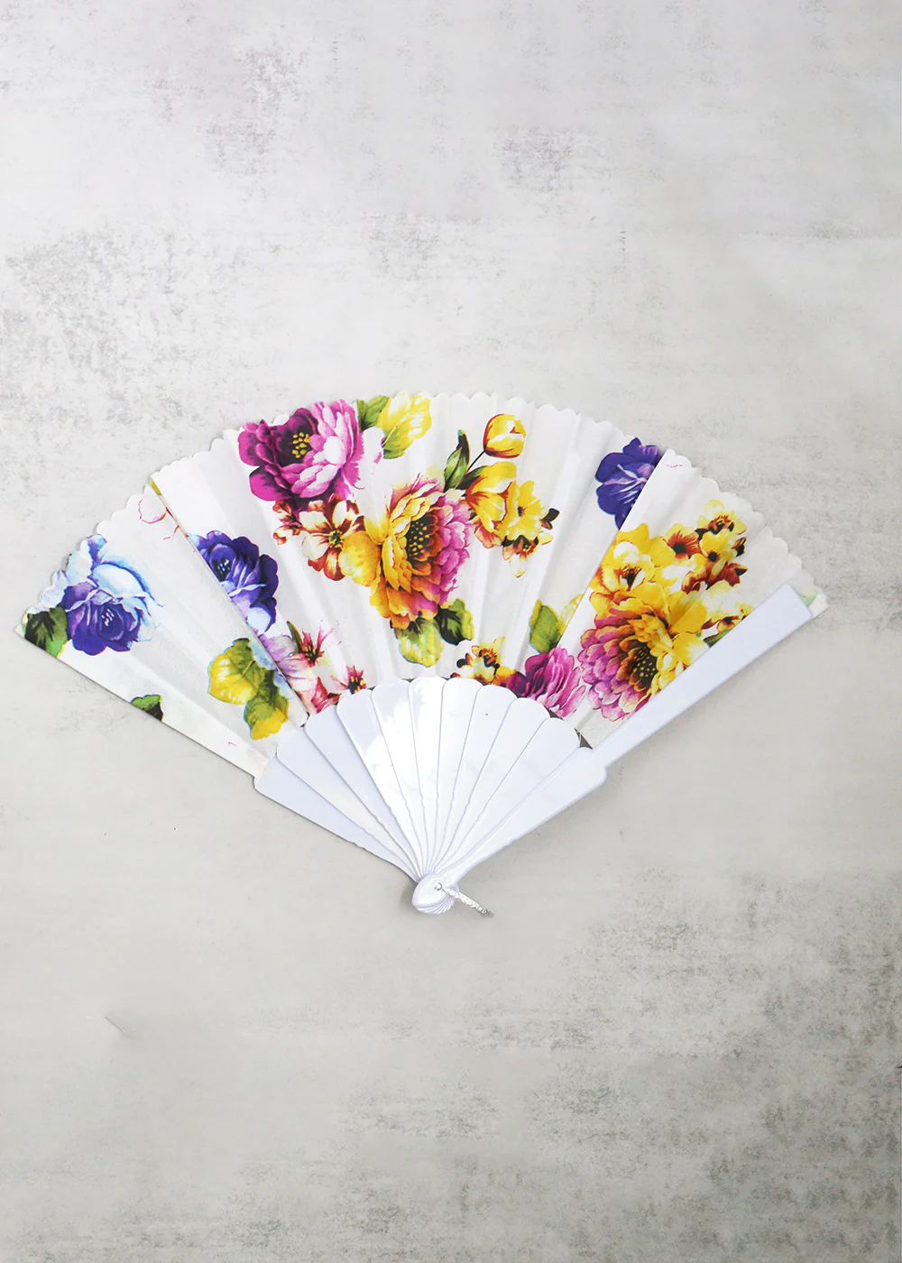 Vibrant Floral Handheld Folding Fan - Mrs Treak