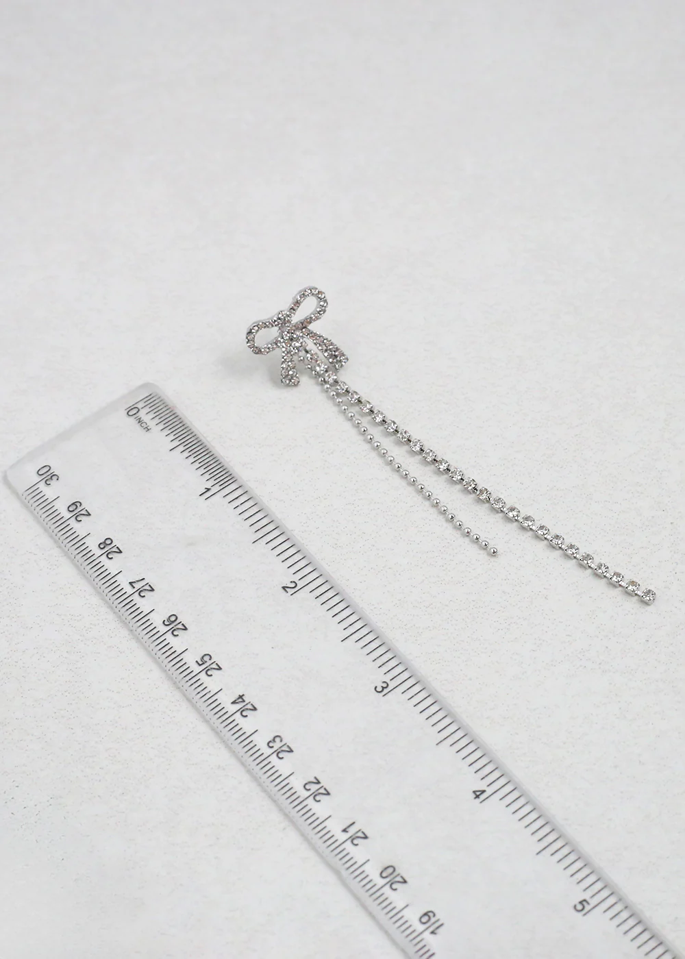 Rhinestone Bow Drop Earrings - Mrs Treak