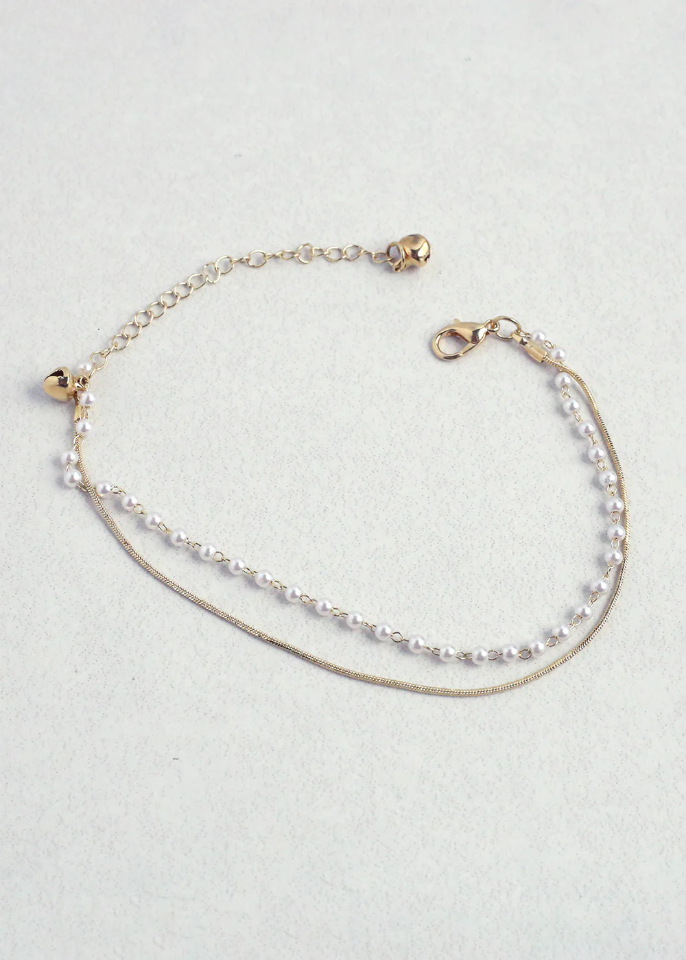 2 Layered Pearl Anklet - Mrs Treak