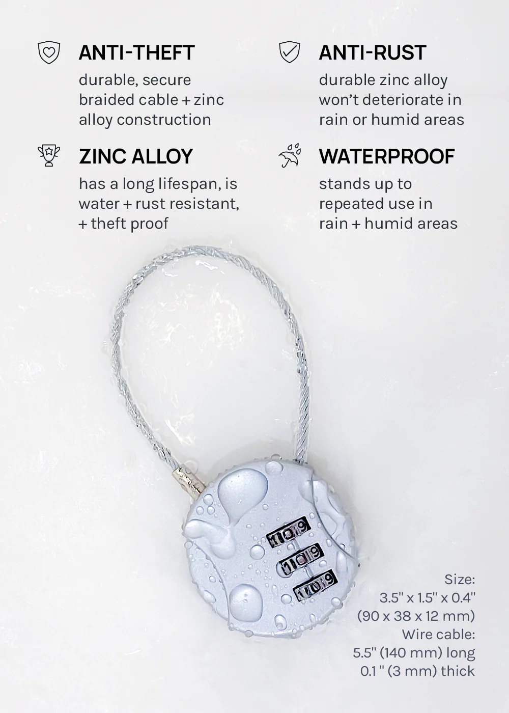 Official Key Items Anti-theft Cable Lock - Mrs Treak