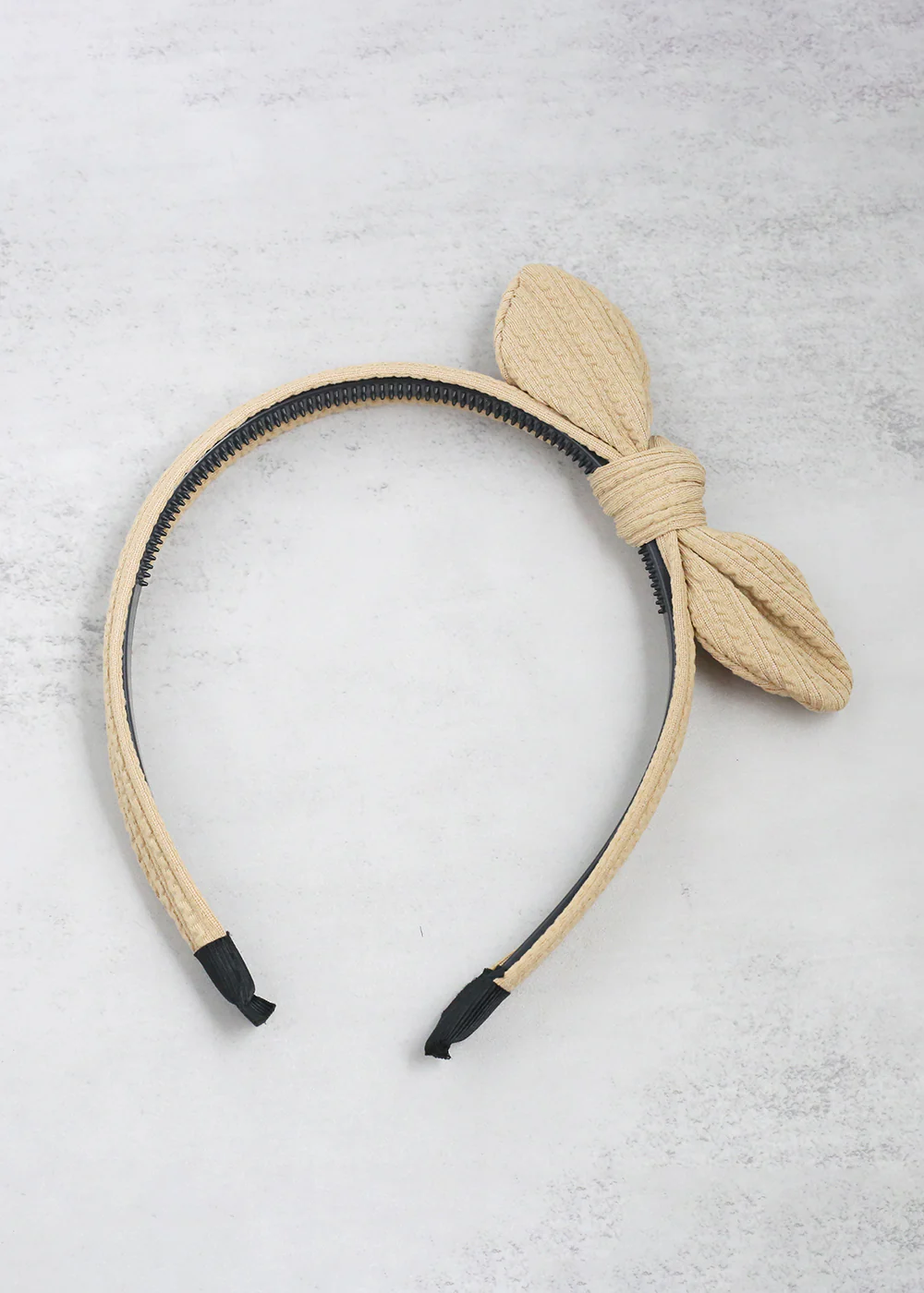 Textured Fabric Knotted Bow Headband - Mrs Treak