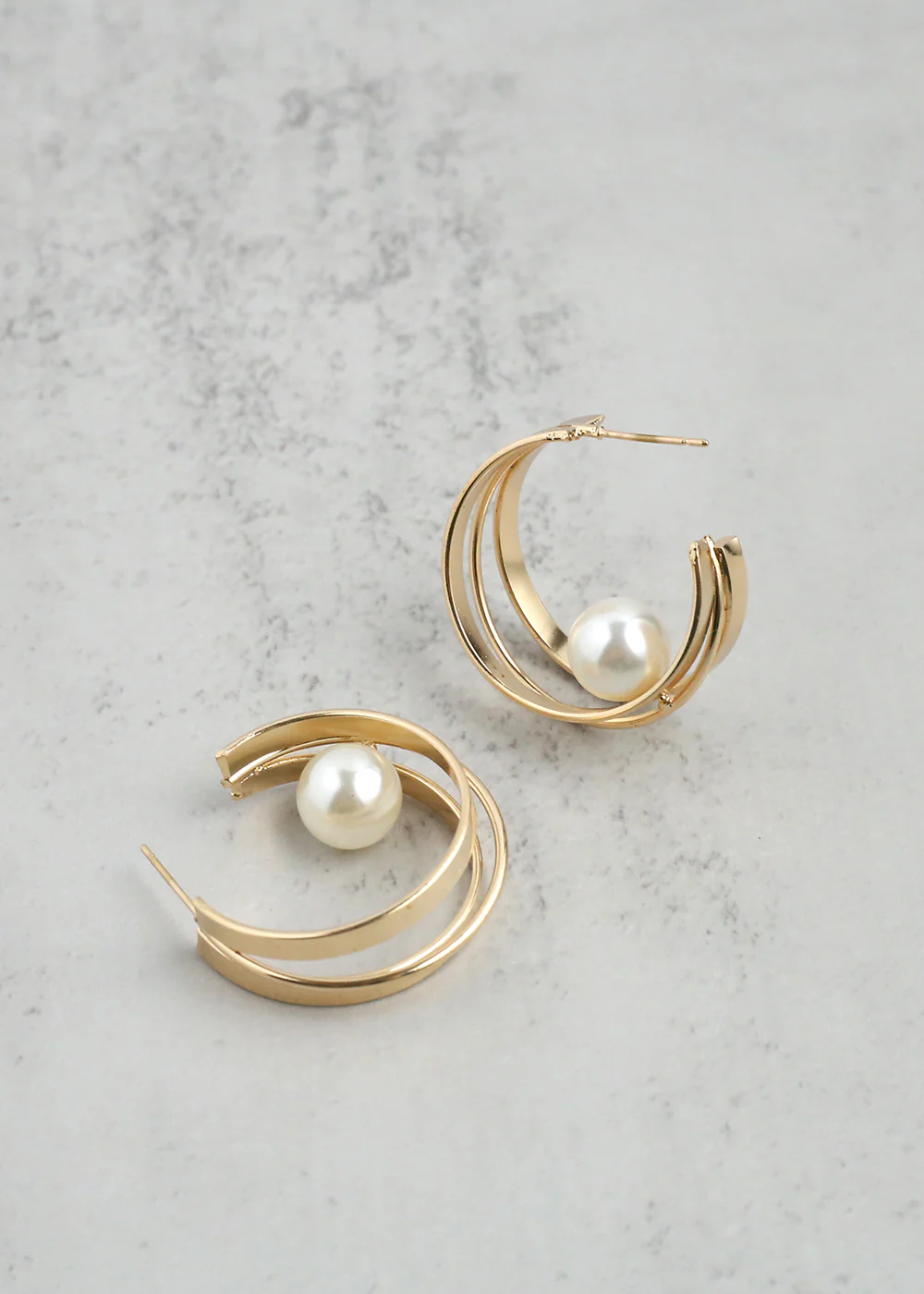 Floating Pearl Hoop Earrings - Mrs Treak