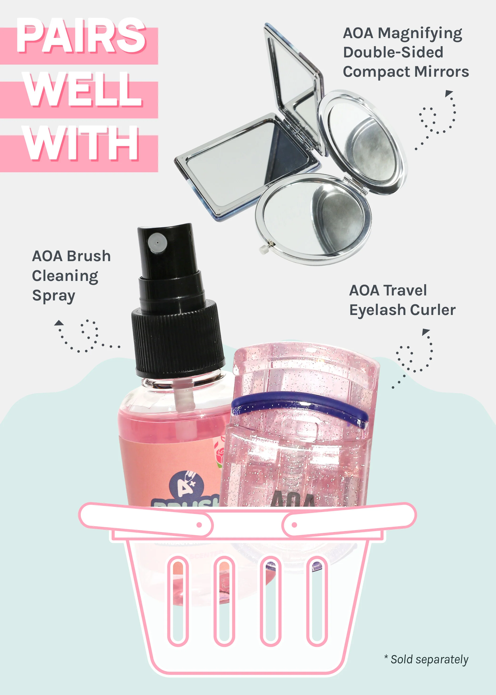 AOA Travel Eye + Face Brush Set - Mrs Treak