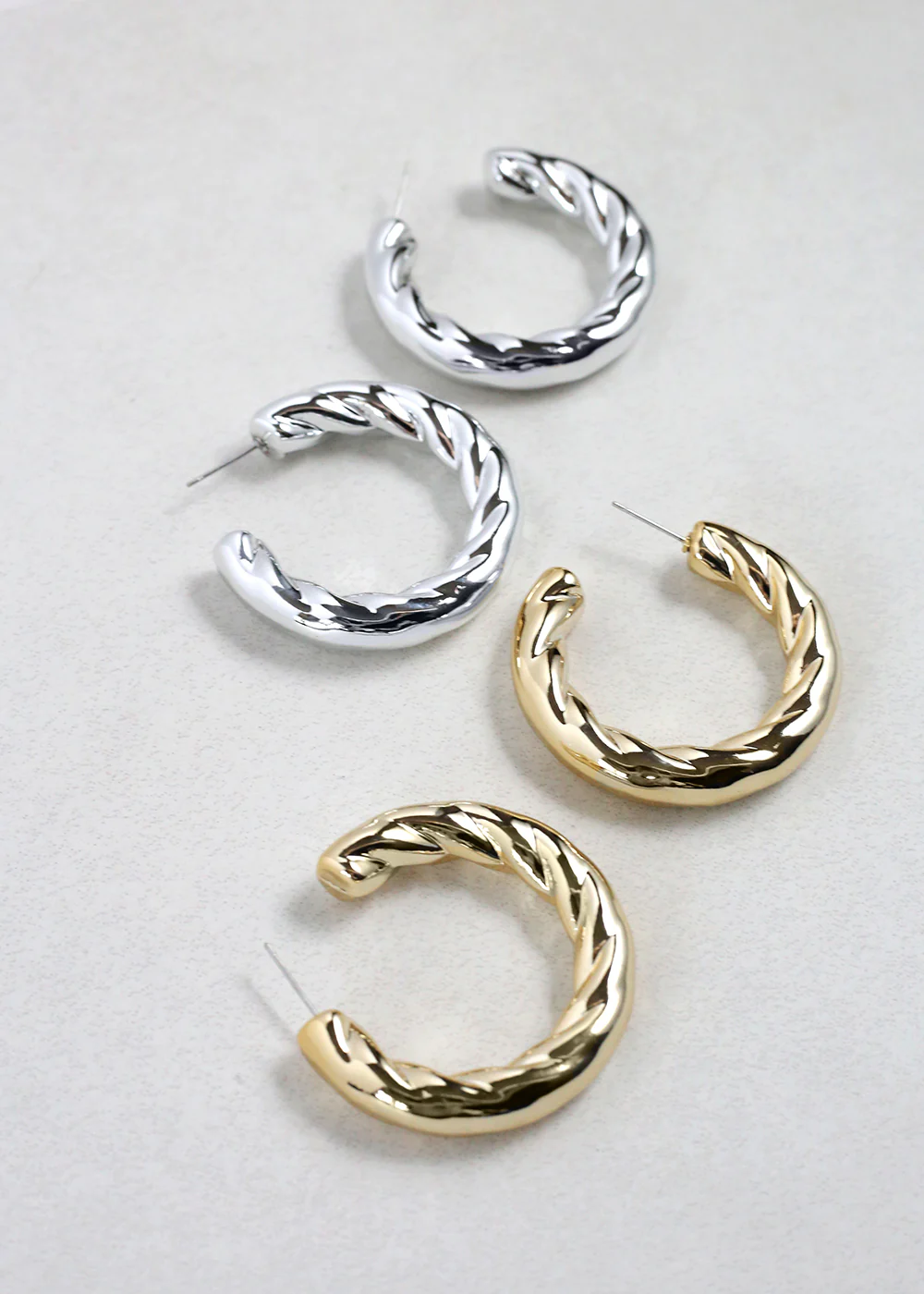 Twisted Hoop Earrings - Mrs Treak