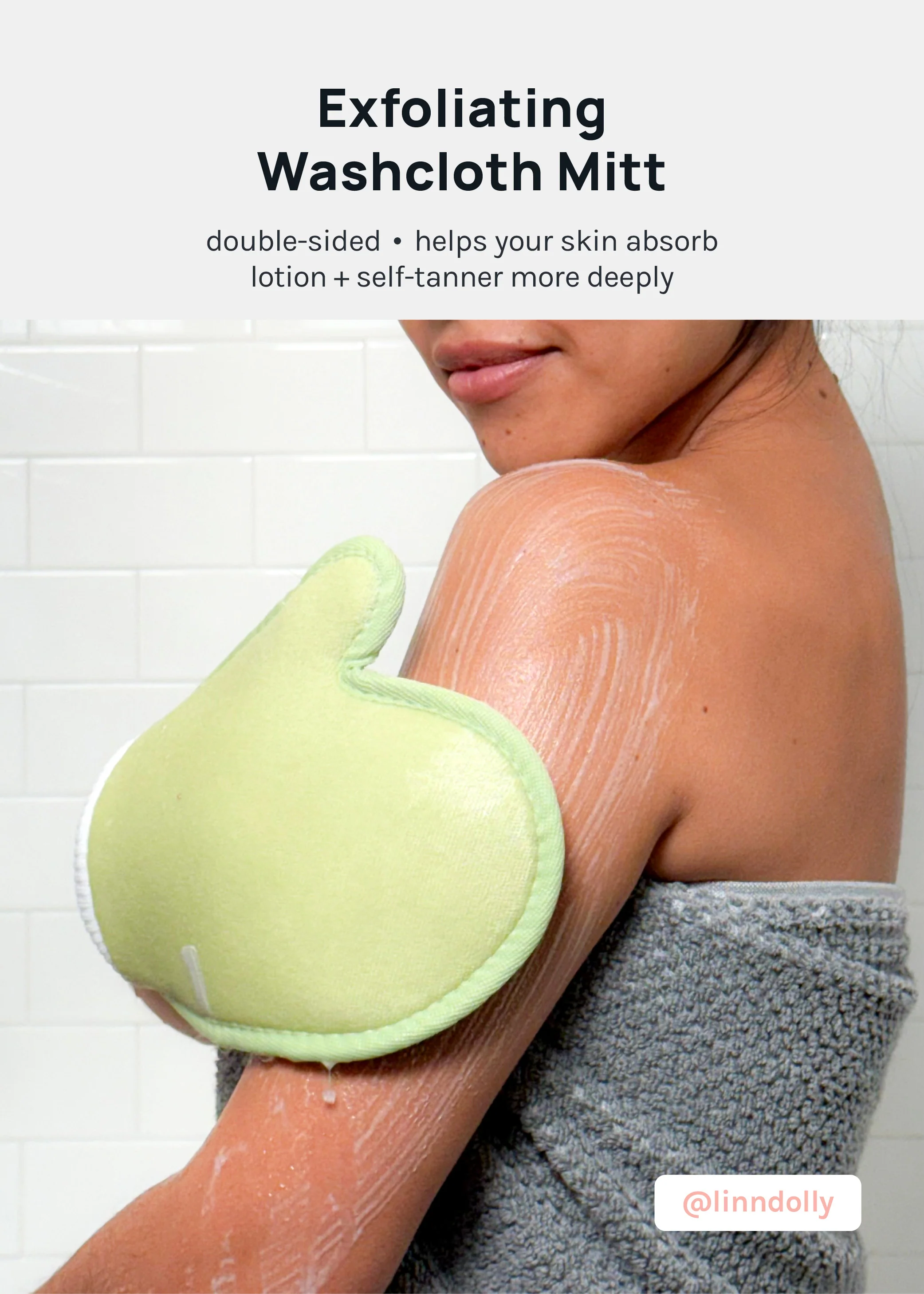 AOA Dual Exfoliating + Washcloth Mitt - Mrs Treak