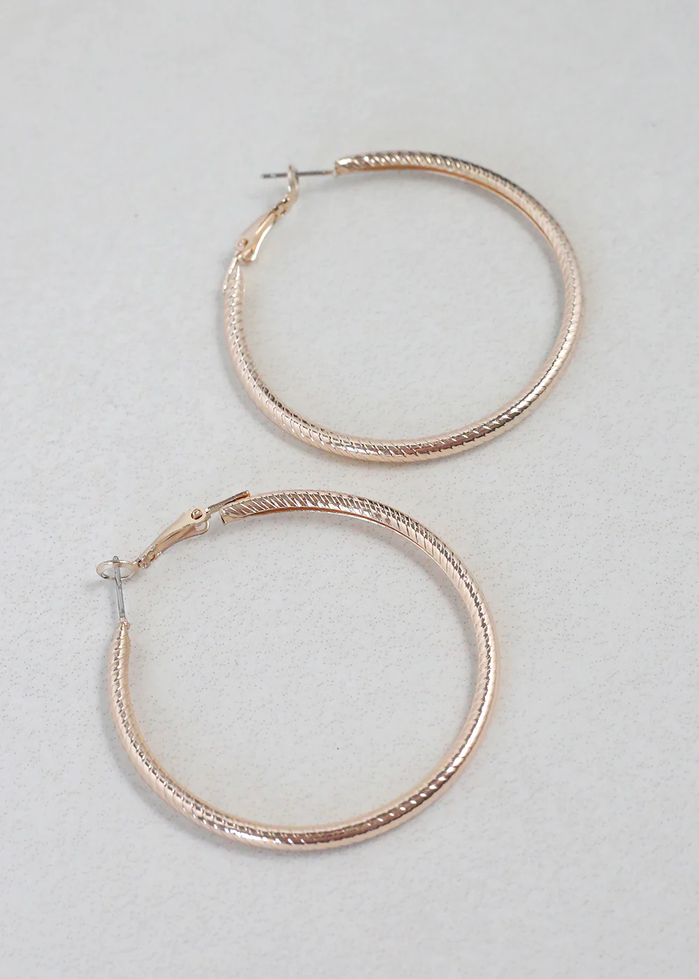 Textured Gold Hoop Earrings - Mrs Treak
