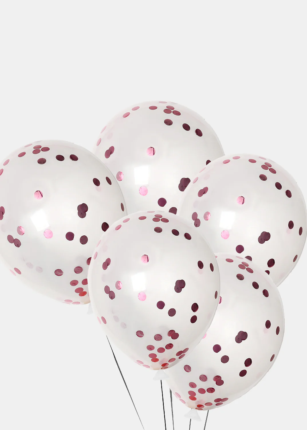 Official Key Items Party Balloon- 5pc Pink Dots Confetti Filled - Mrs Treak