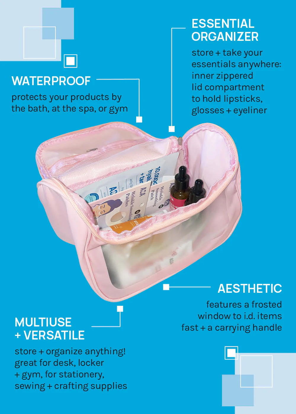 a2o Lab Leak-Proof Toiletry Bag - Mrs Treak