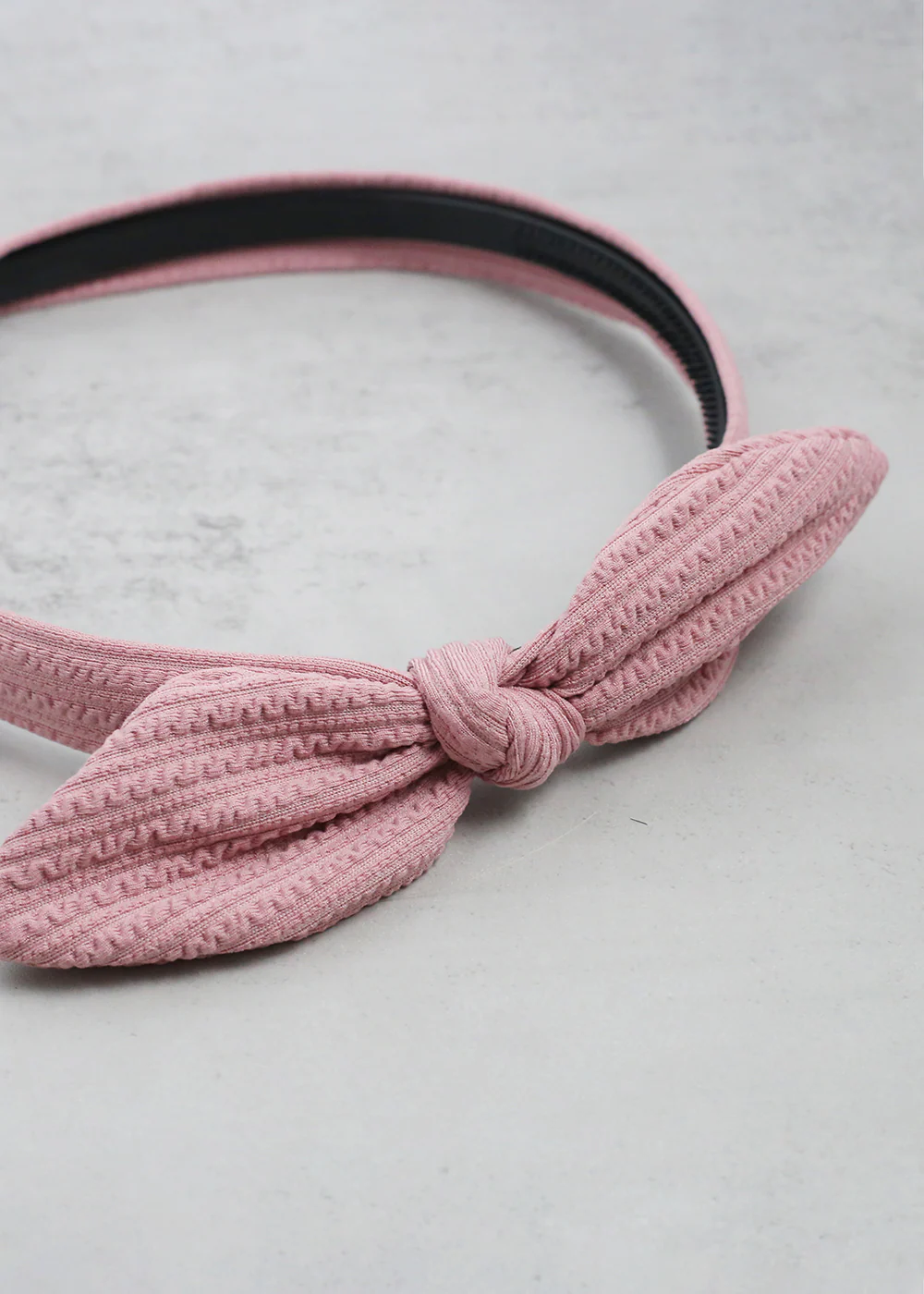 Textured Fabric Knotted Bow Headband - Mrs Treak