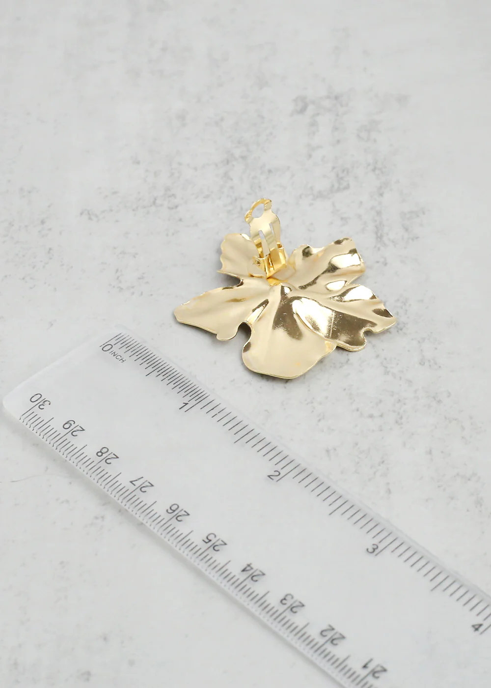 Gold Cayena Flower Clip-On Earrings - Mrs Treak