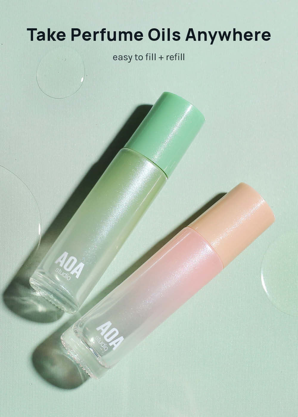 AOA Refillable Glass Oil Roller - Mrs Treak