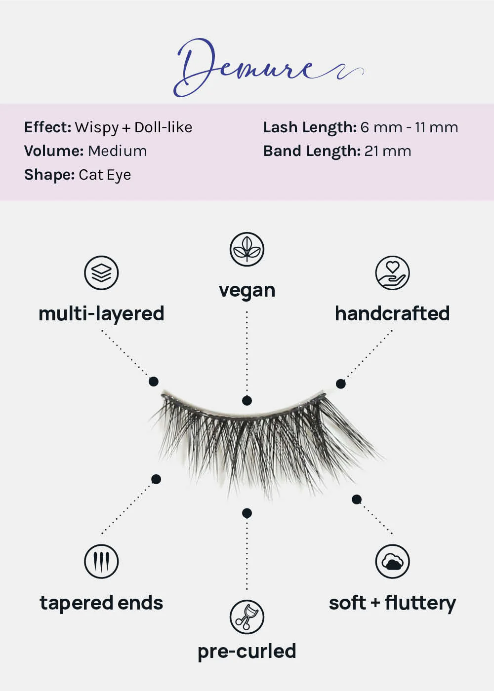 Demi-Dream Half Lashes �C Demure - Mrs Treak
