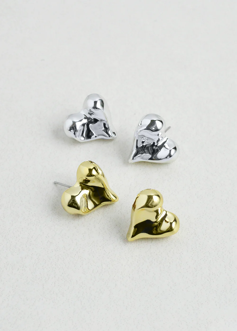 Chunky Heart Stud Earrings - Mrs Treak