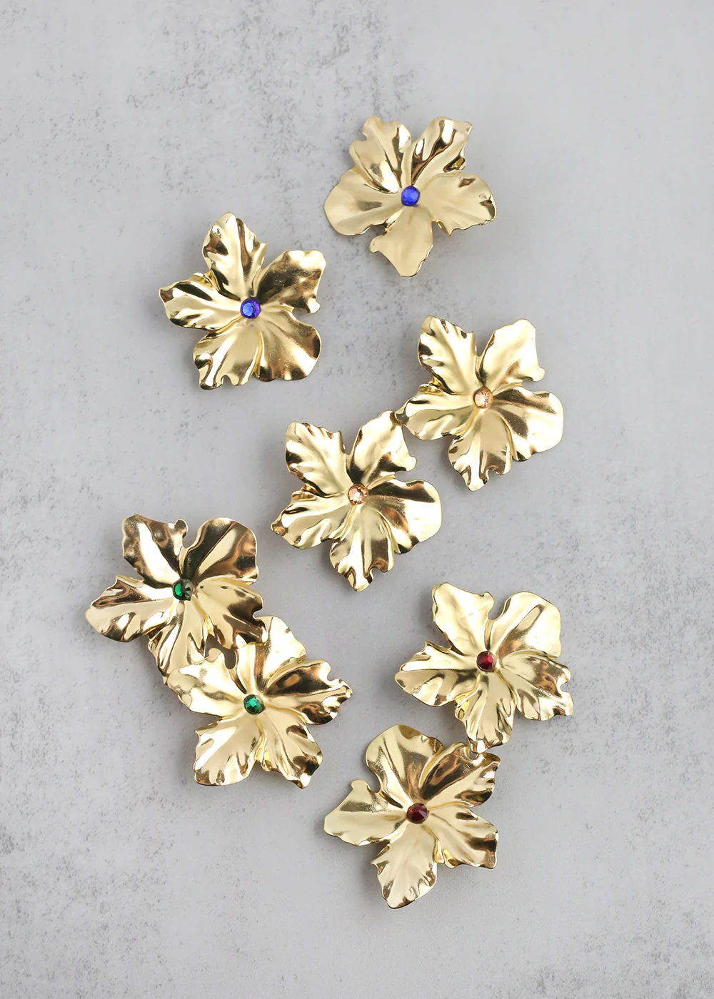 Gold Cayena Flower Clip-On Earrings - Mrs Treak