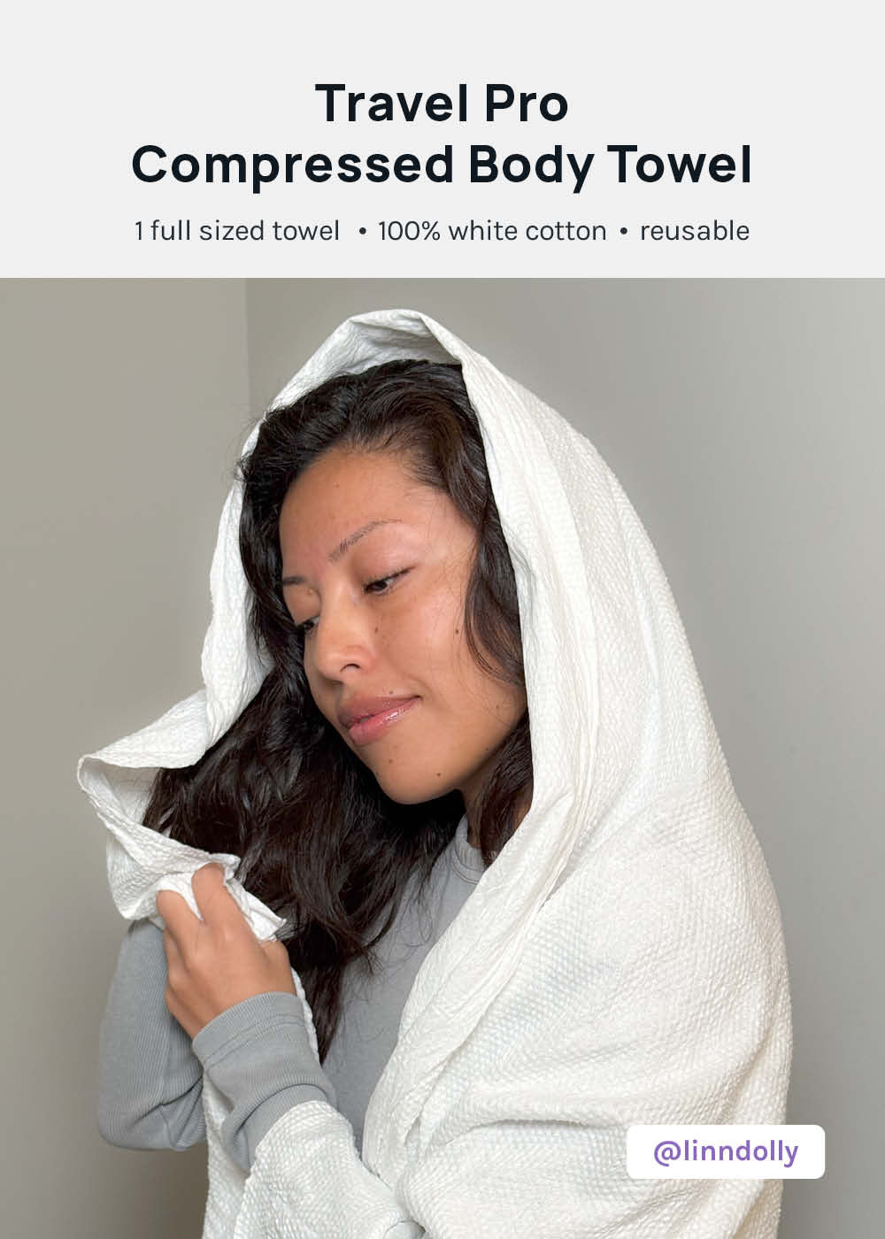 AOA Compressed Full-Sized Bath Towel - Mrs Treak