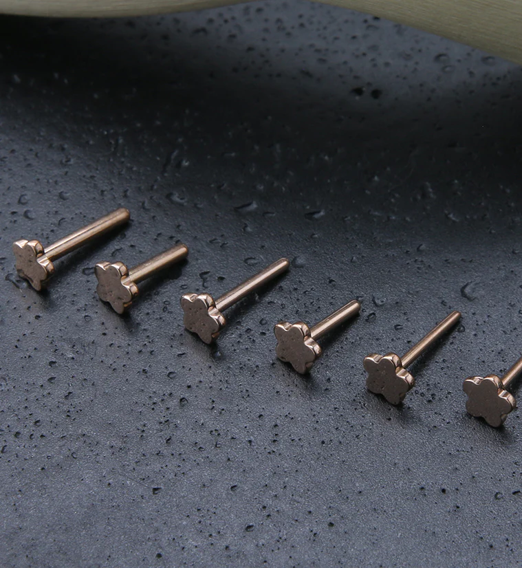 Rose Gold PVD Titanium Threadless Flower Back Labret (Back Only) - Mrs Treak