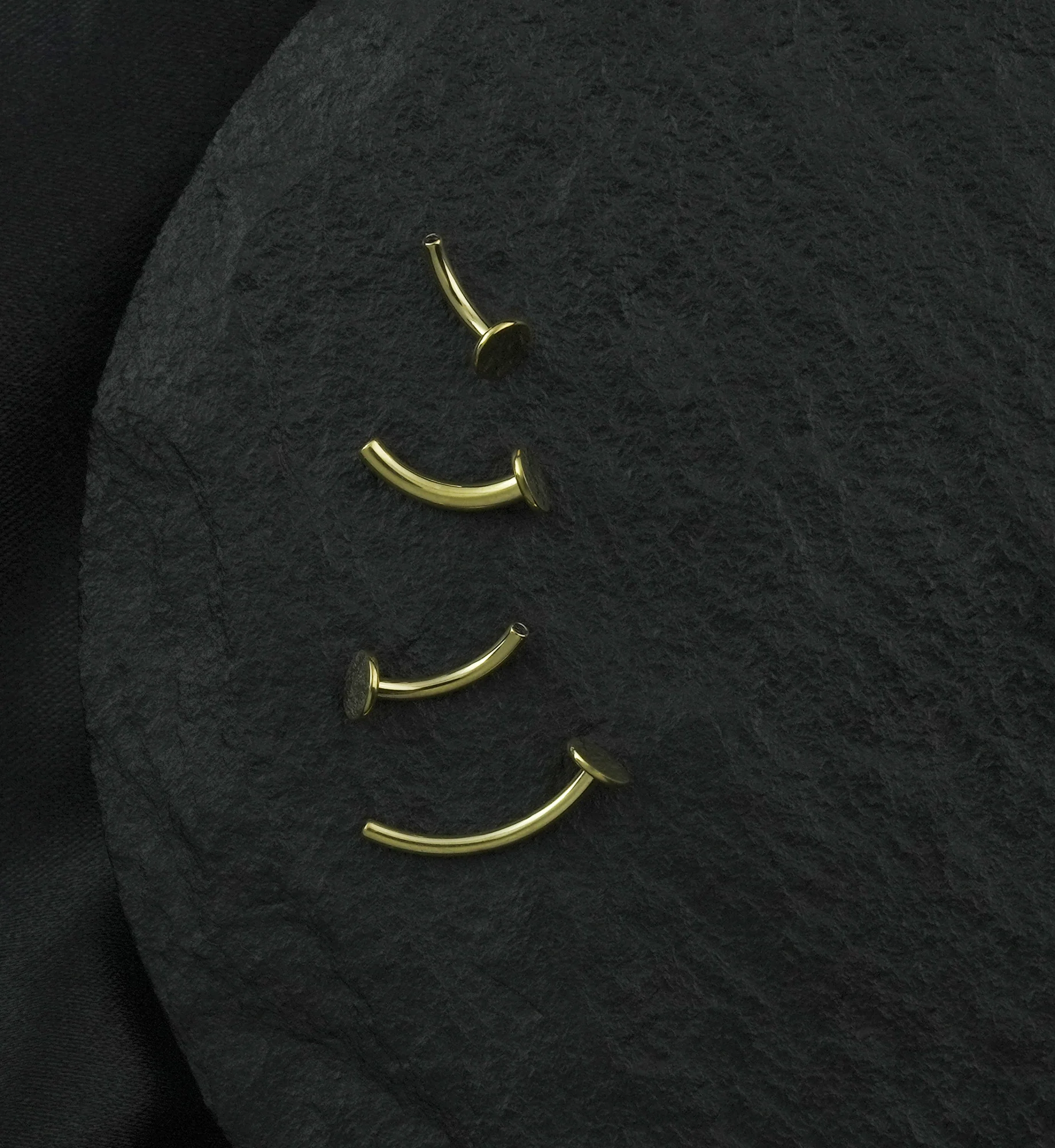 Gold PVD Curved Internally Threaded Titanium Flat Back Barbell (Post Only) - Mrs Treak