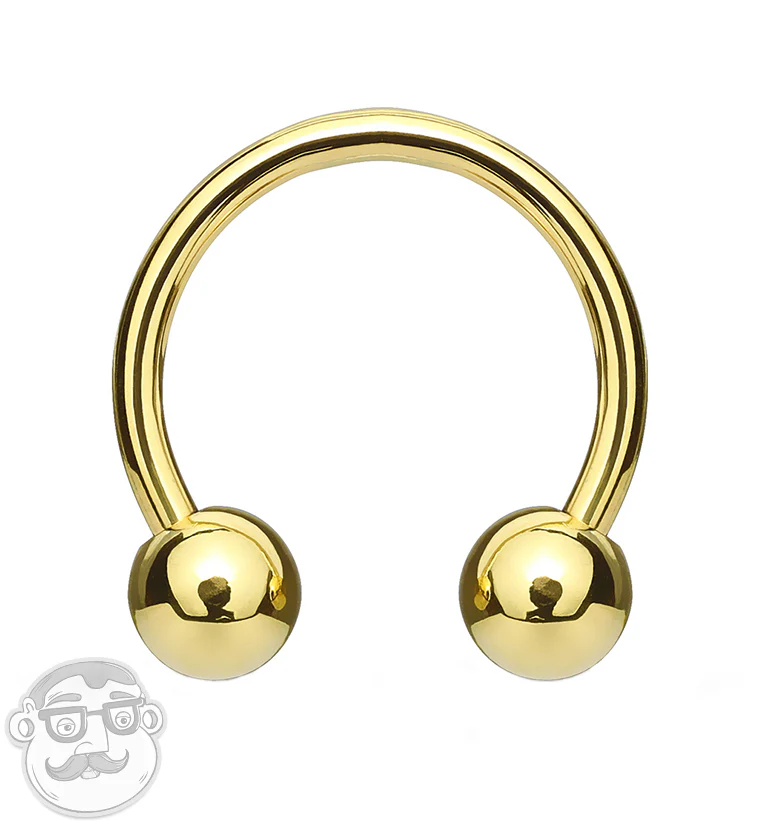 Gold PVD Circular Barbell - Mrs Treak