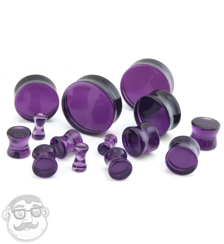 Purple Glass Plugs - Mrs Treak