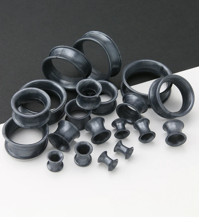 Black Metallic Silicone Ear Skins - Mrs Treak
