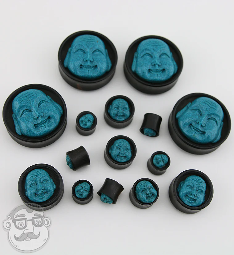 Areng Wood Plugs With Buddha Stone Inlay - Mrs Treak