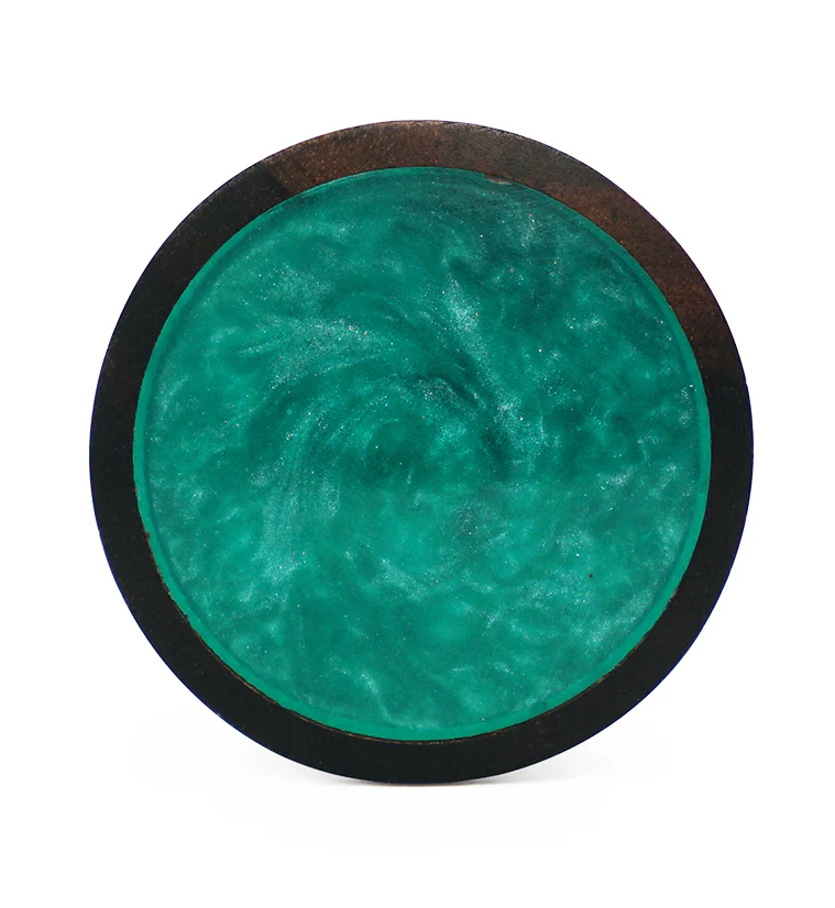 Areng Wood Plugs With Green Resin Inlay - Mrs Treak