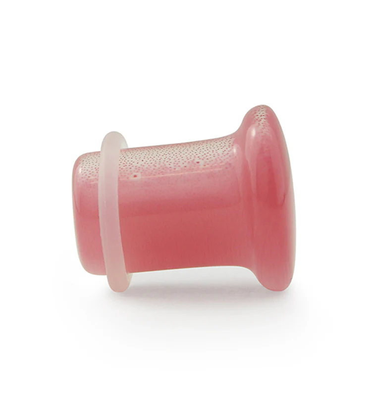 Pink Cat's Eye Glass Single Flare Plugs - Mrs Treak