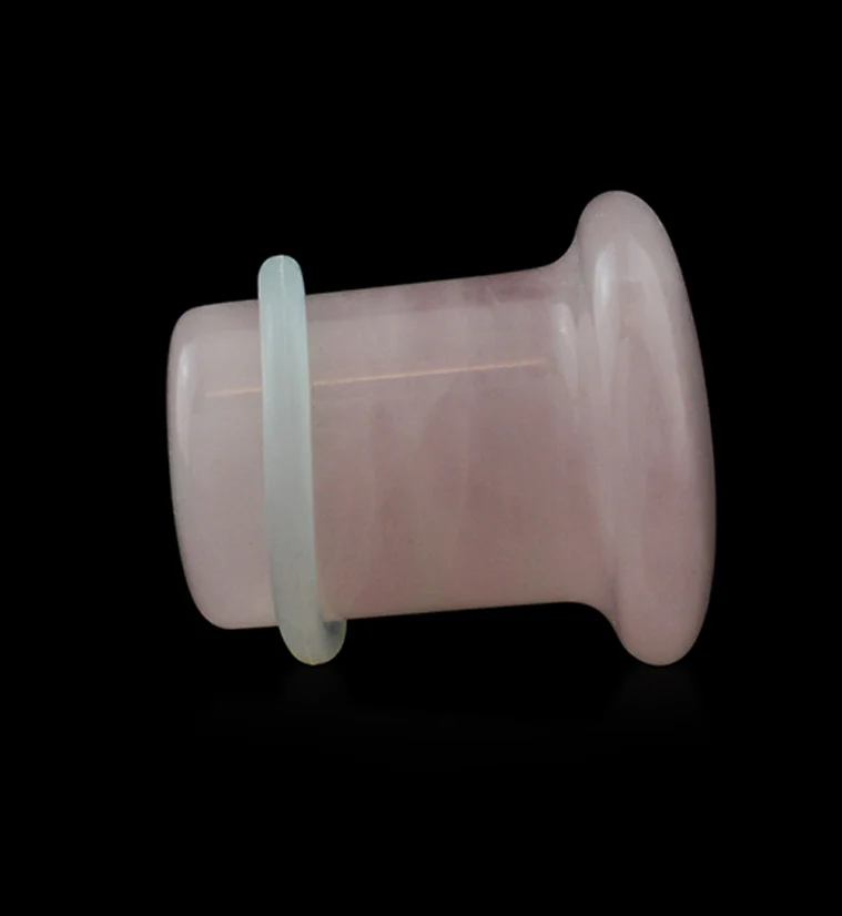 Pink Rose Quartz Single Flare Stone Plugs - Mrs Treak
