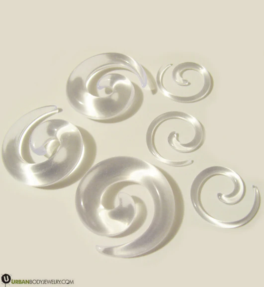Acrylic Clear Spirals - Mrs Treak