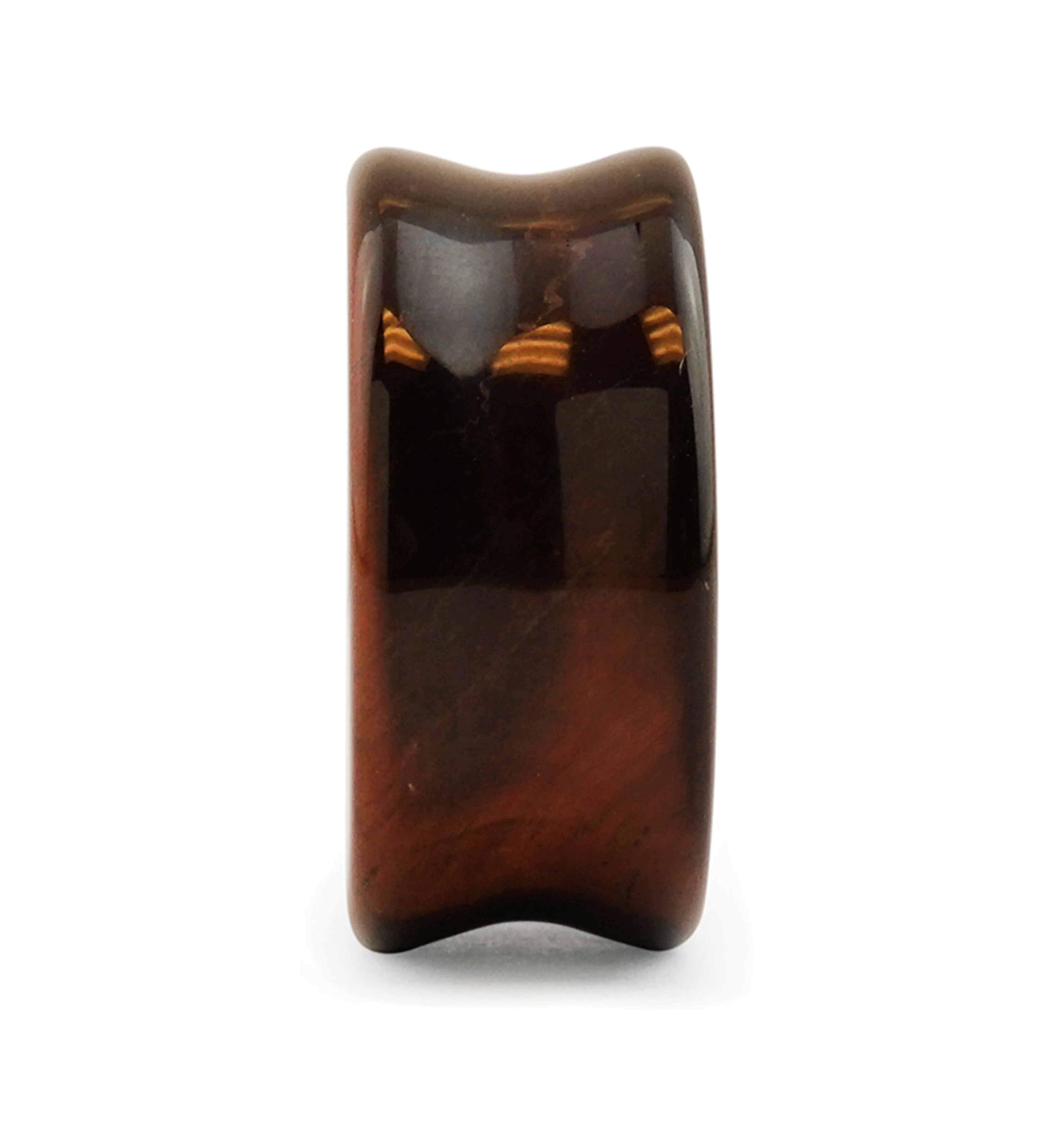 Red Tiger Eye Double Flare Stone Plugs - Mrs Treak